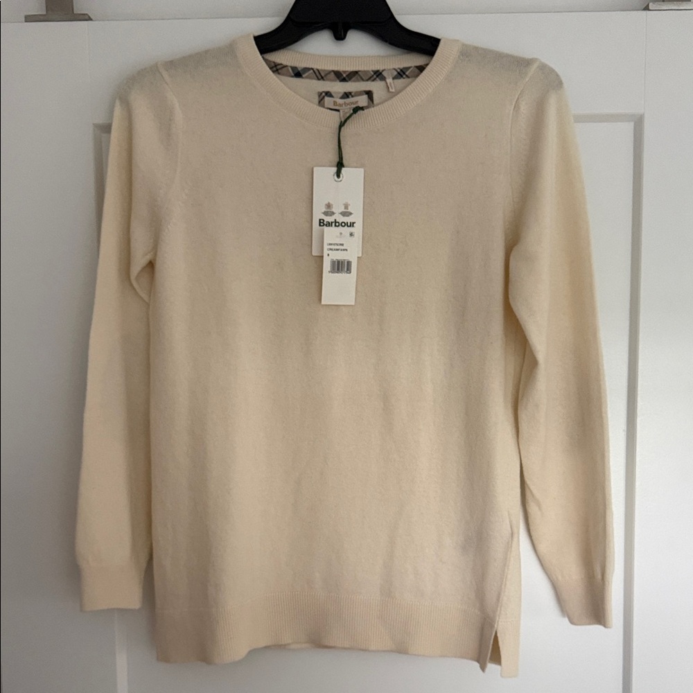 Barbour Women's Classic Cream Crew Neck Sweater